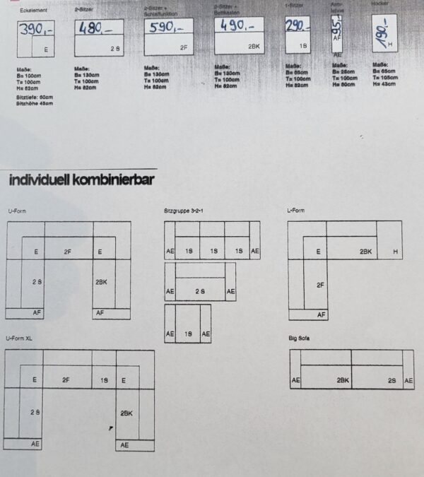 Modul Sofa L – Form oder U – Form   !! AKTION - 20 % !! – Bild 3