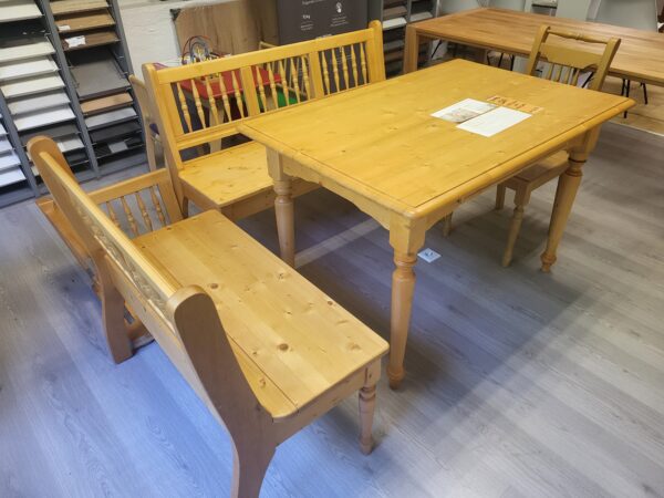 Eckbankgruppe Landhausstil, Kiefer massiv + 1 Stuhl – Bild 2