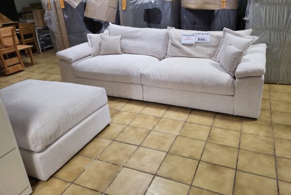 MEGA - BIG SOFA mit Hocker, inkl. Federkern