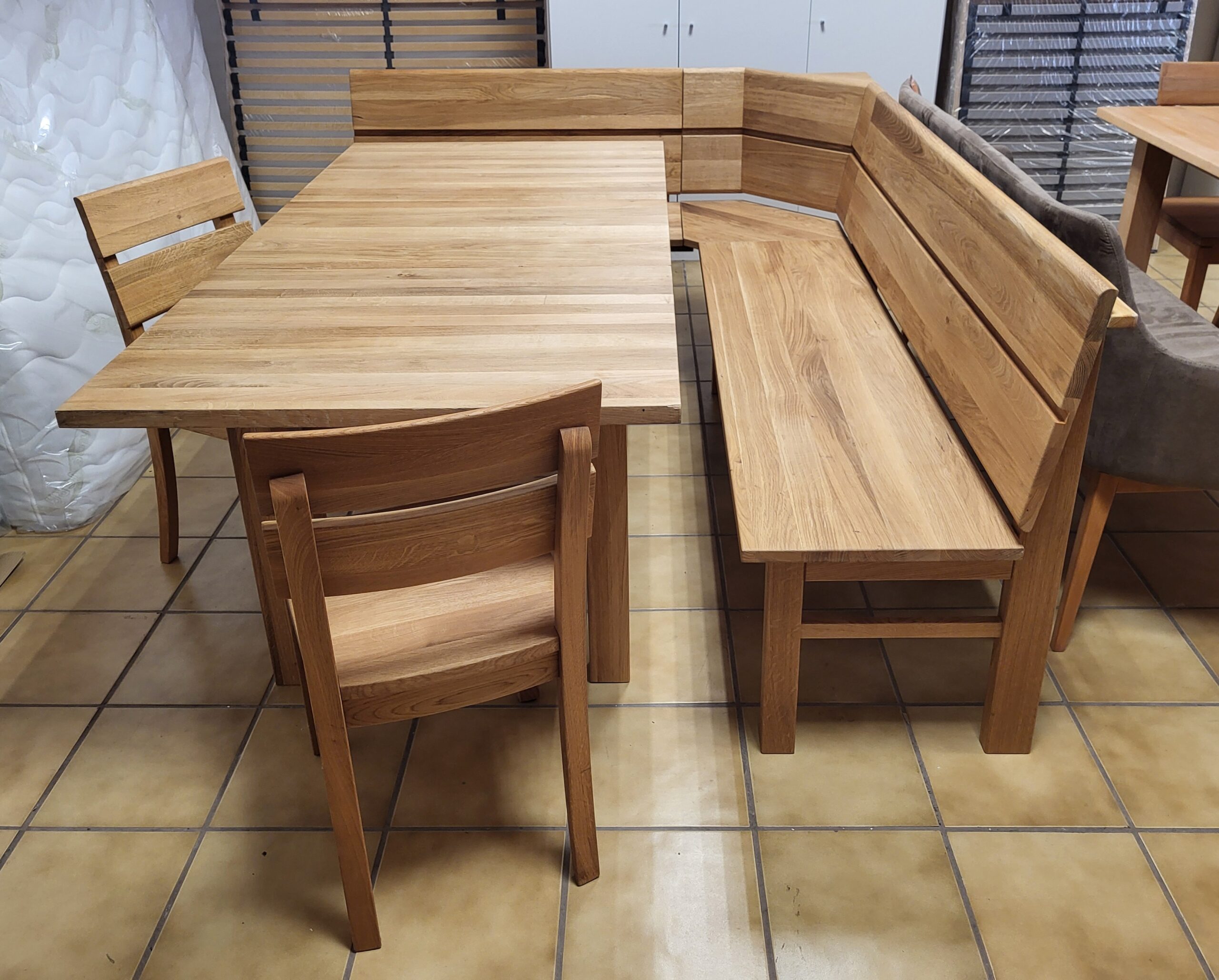 Moderne Eckbankgruppe Eiche massiv – Bild 2