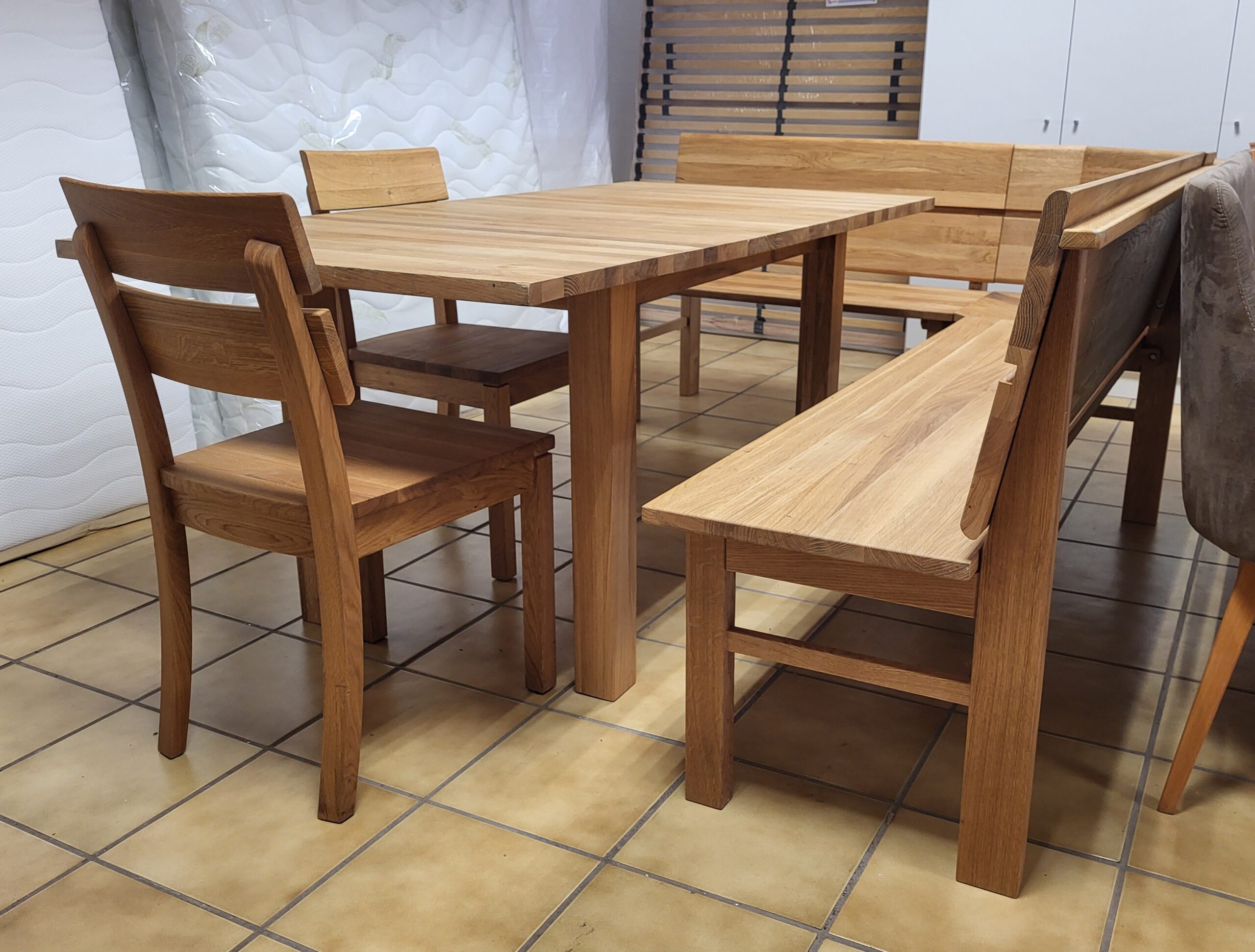 Moderne Eckbankgruppe Eiche massiv – Bild 3