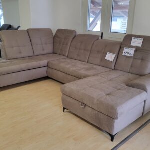 MEGA  U-Couchgarnitur XXL mit Komfort-Sitzhöhe 47 cm