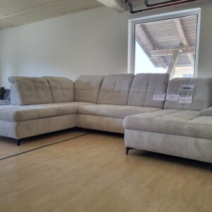 MEGA - U-Couchgarnitur XXL, Komfort - Sitzhöhe 47 cm