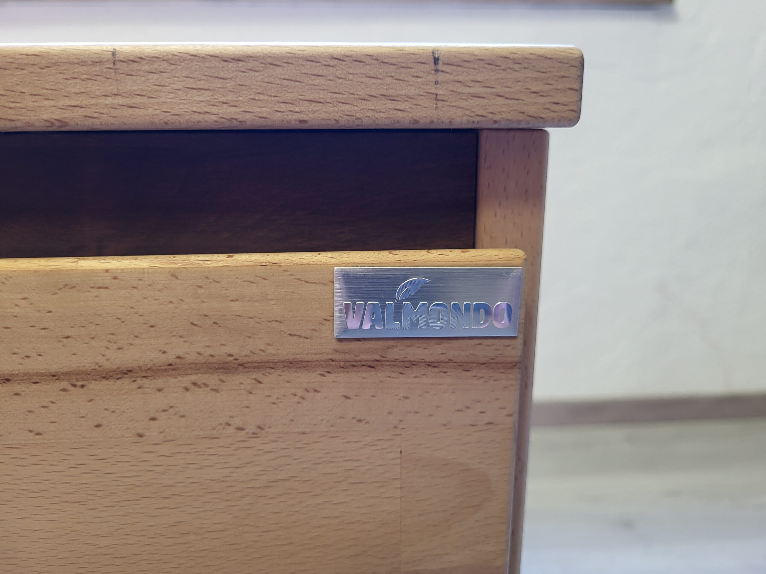 Halbrunde Schreibtisch-Kombination Kernbuche massiv. – Bild 5