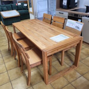 Tischgruppe Kernbuche massiv.