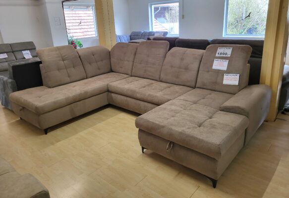 MEGA - U-Couchgarnitur XXL, Komfort - Sitzhöhe 47 cm.