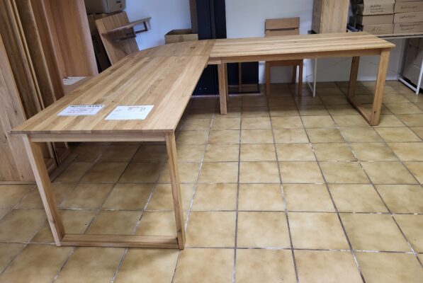 Winkelschreibtisch Eiche massiv