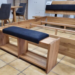 Massives Doppelbett, Eiche geölt inkl. 2 x Nachtkommode – Bild 5